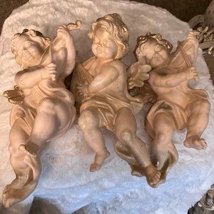 BUY NOW 🎄❤️Three Christmas Angels l l “ Long with instruments,Cream/Gold